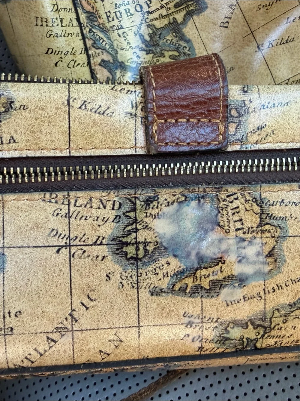 Patricia Nash Vintage Inspired  Bag Wallet Set Leather European Map SatchelPurse